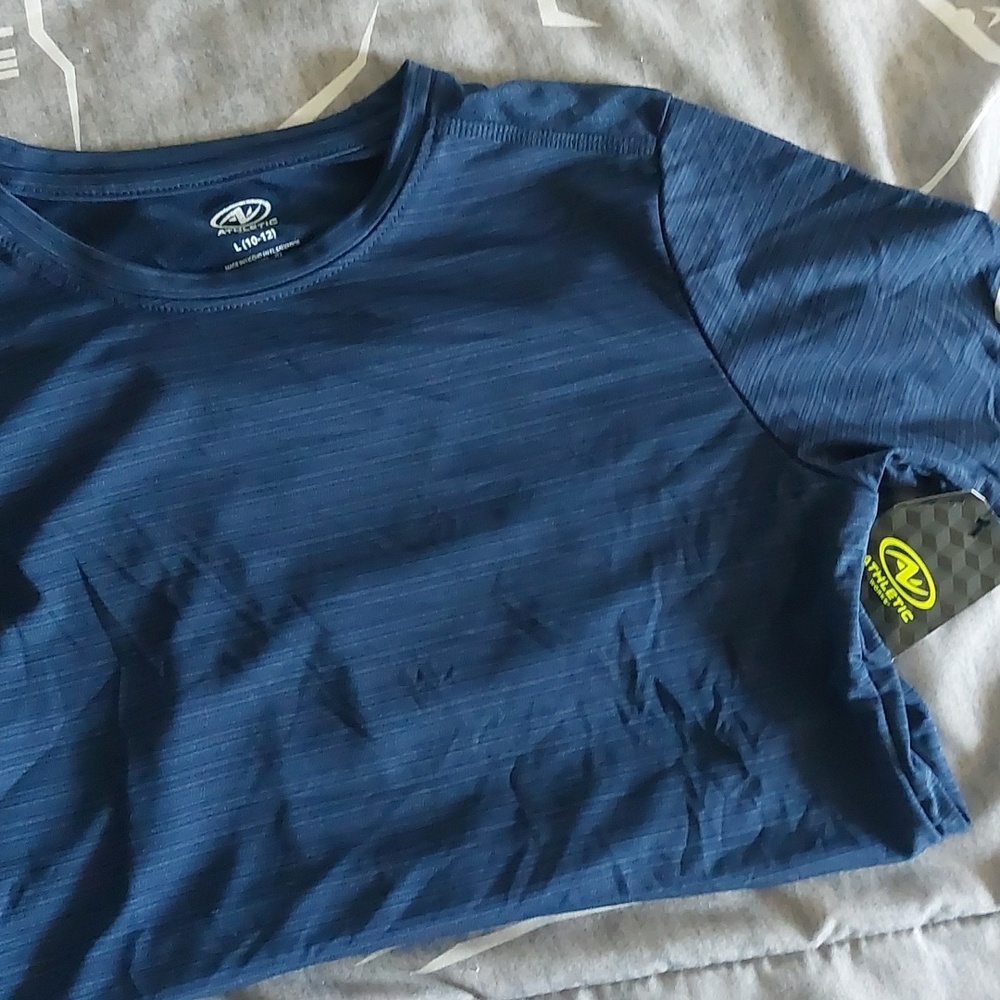 Boy's Performance Crew Neck T-Shirt - Navy Blue Size 10/12
